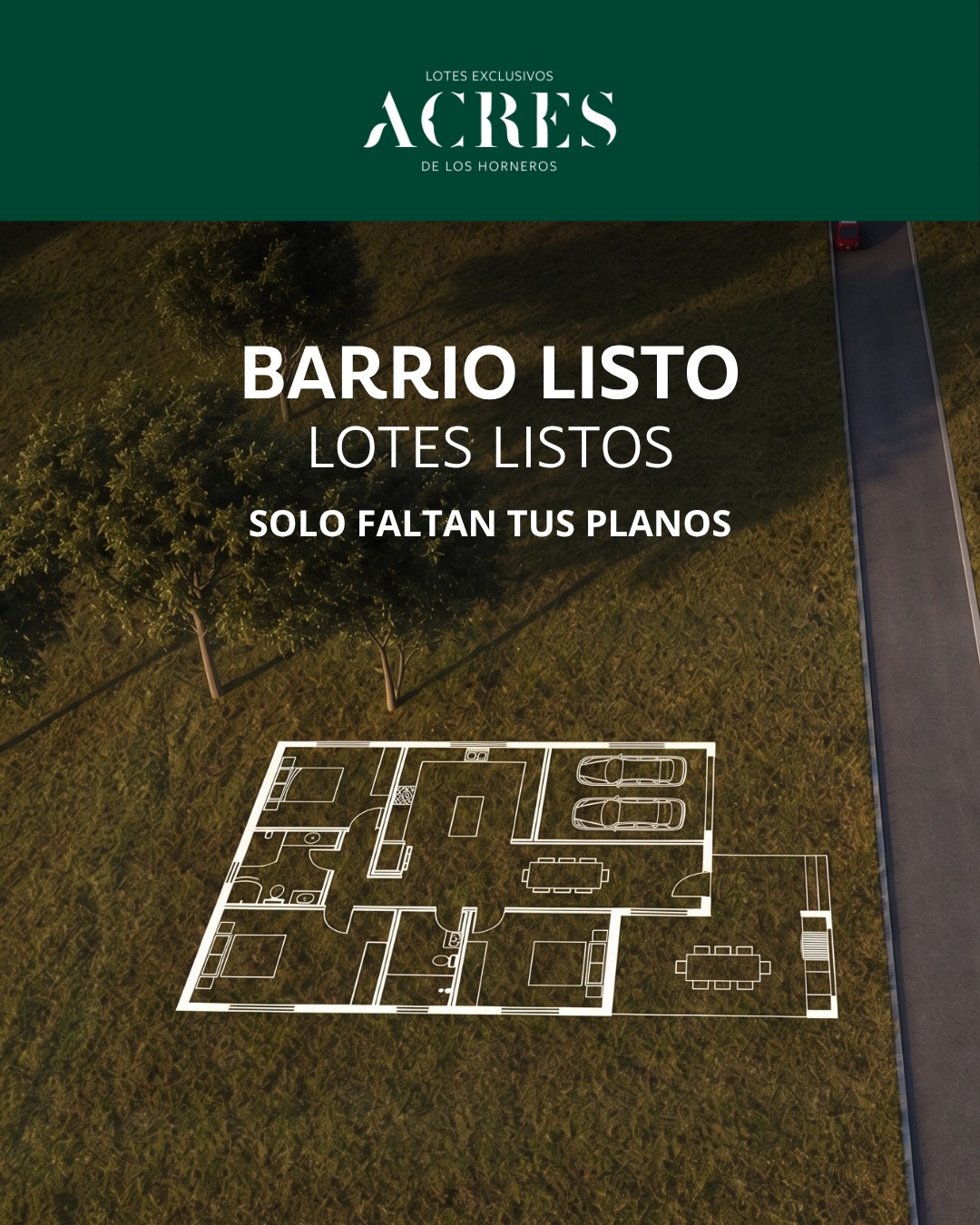 🏡 Barrio listo: calles, servicios e infraestructura ya forman parte de Acres.  ✨ Ahora es momento de imaginar cómo querés vivirlo.  📍 ¡Vení a conocer tu próximo sueño!  📲 ¡Contactanos, tu lote te espera! 094 464 351
